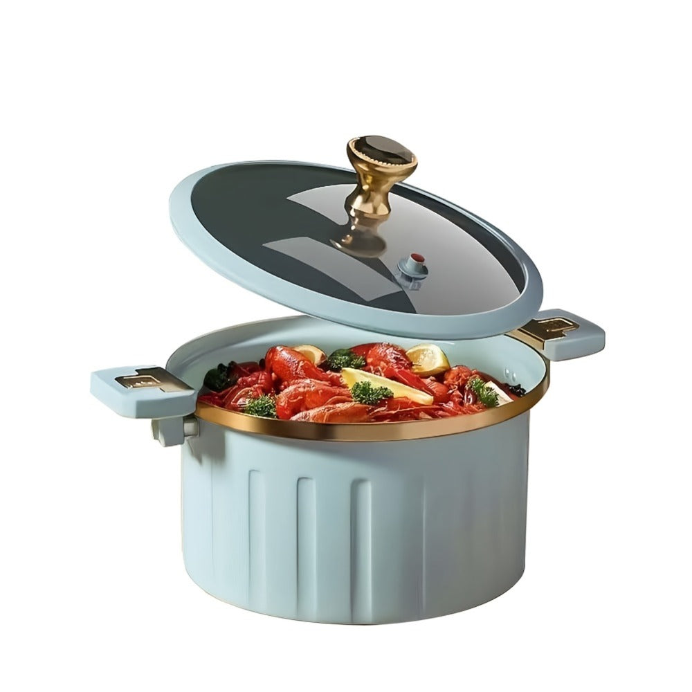 Cast Iron Enamel Dutch Oven 2.64 Gallon with Lock Cover – Non-Stick Heavy-Duty Saucepan Leak-Proof Cooker | Strong Legs Round Handle | Elegant Blue & White Enameled Cast Iron Pot f - product image 9