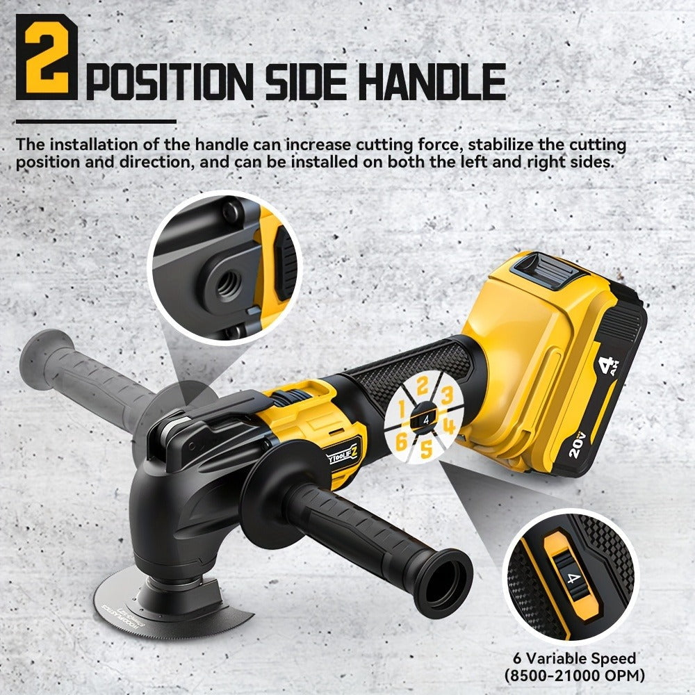 Oscillating Multi Tool Brushless Cordless Compatible with DeWalt 20V / 18V Battery – 21000 OPM Variable Speed, 4.5° Oscillating Angle, Anti-Vibration, Wood Cutting Blades & Sanding - product image 9