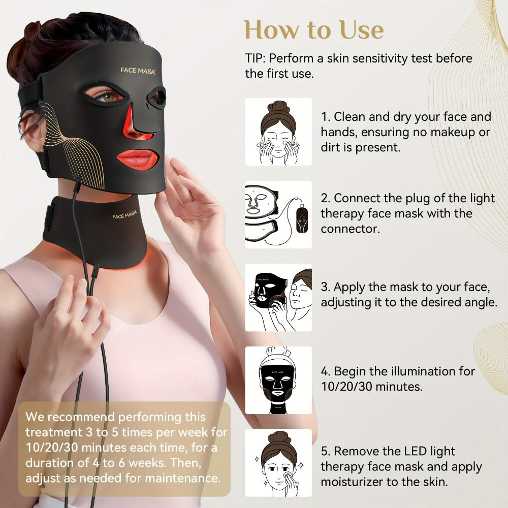 LED Light Therapy Face Mask 7 Color Red Light FDA Cleared Face and Neck Mask for Acne Whitening Anti-Aging Collagen Renewal Hydration Skin Care Home Use Rechargeable Portable - product image 8