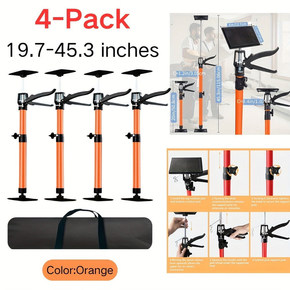 Adjustable Steel Support Rods for Drywall & Cabinet Installation, Extendable Construction Support Poles 19.7"-45.3" / 45"-114", Manual Lifting Tool Height Adjuster for Home Renovat - product image 14