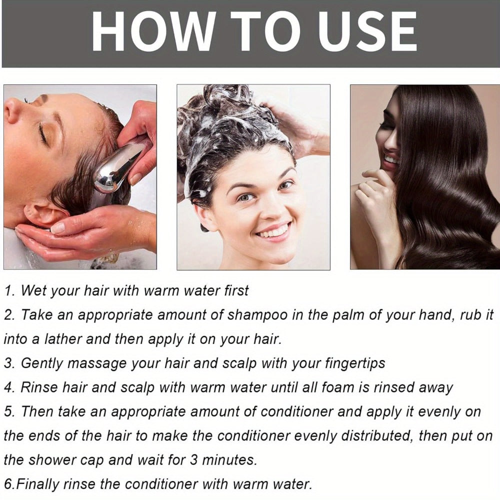 Rosemary Shampoo Set 3pcs — Onion Biotin Hair Growth Shampoo & Conditioner + No-Rinse Hair Vitamin Serum Capsules with Moroccan Macadamia & Avocado Oil | Reduces Shedding & Strengt - product image 2