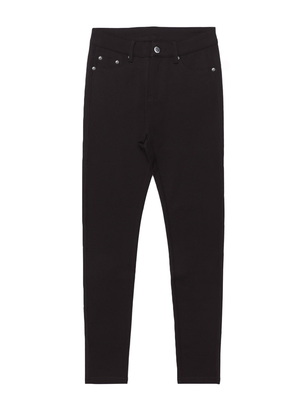 Women's Black High-Waisted Skinny Jeans - Stretchy Fabric, Button Accents, Multiple Pockets, Long Length, Casual Street Style, Allseason Pants, Casual - product image 27