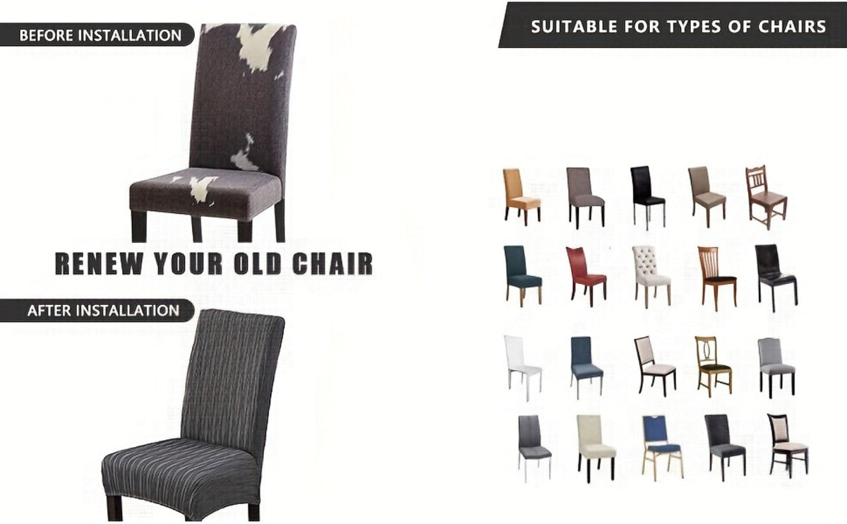 Dining Chair Covers Stretch Slipcovers Set of 4 or 6, Stain Resistant Removable Washable Chair Protector for Home Kitchen Restaurant Wedding, Spandex Jacquard Fabric, 7 Colors Avai - product image 28