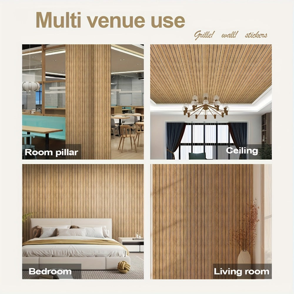 3D Wood Grain Wall Panels Self-Adhesive Peel and Stick Soundproof Grid Board Thick Matte Finish Wallpaper for Walls Ceilings Curved Surfaces Home Decor Easy Install - product image 14