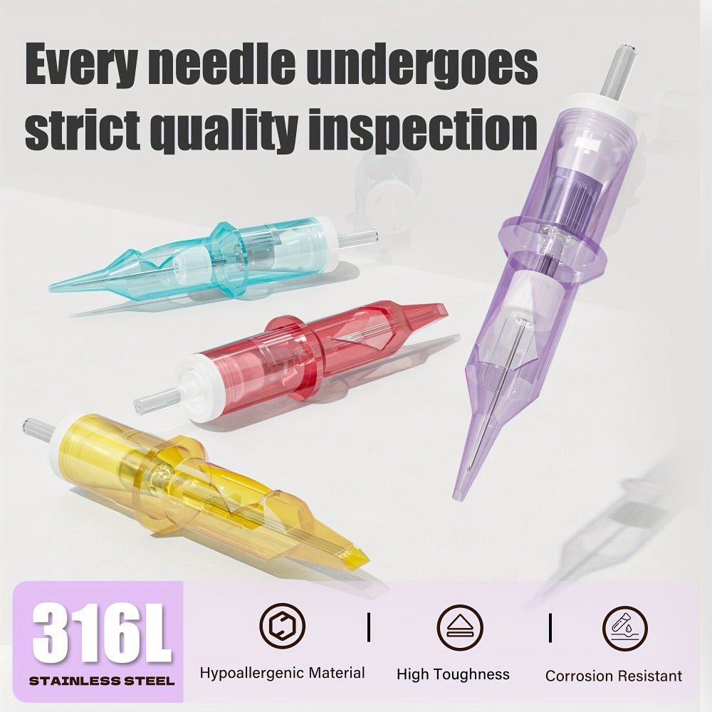 Tattoo Cartridge Needles 50pcs Mixed #12 Lumentip — RL RS RM M1 Stainless Steel, Safety Membrane, Universal Fit for All Tattoo Machines & Pens, Artists & Beginners - product image 6