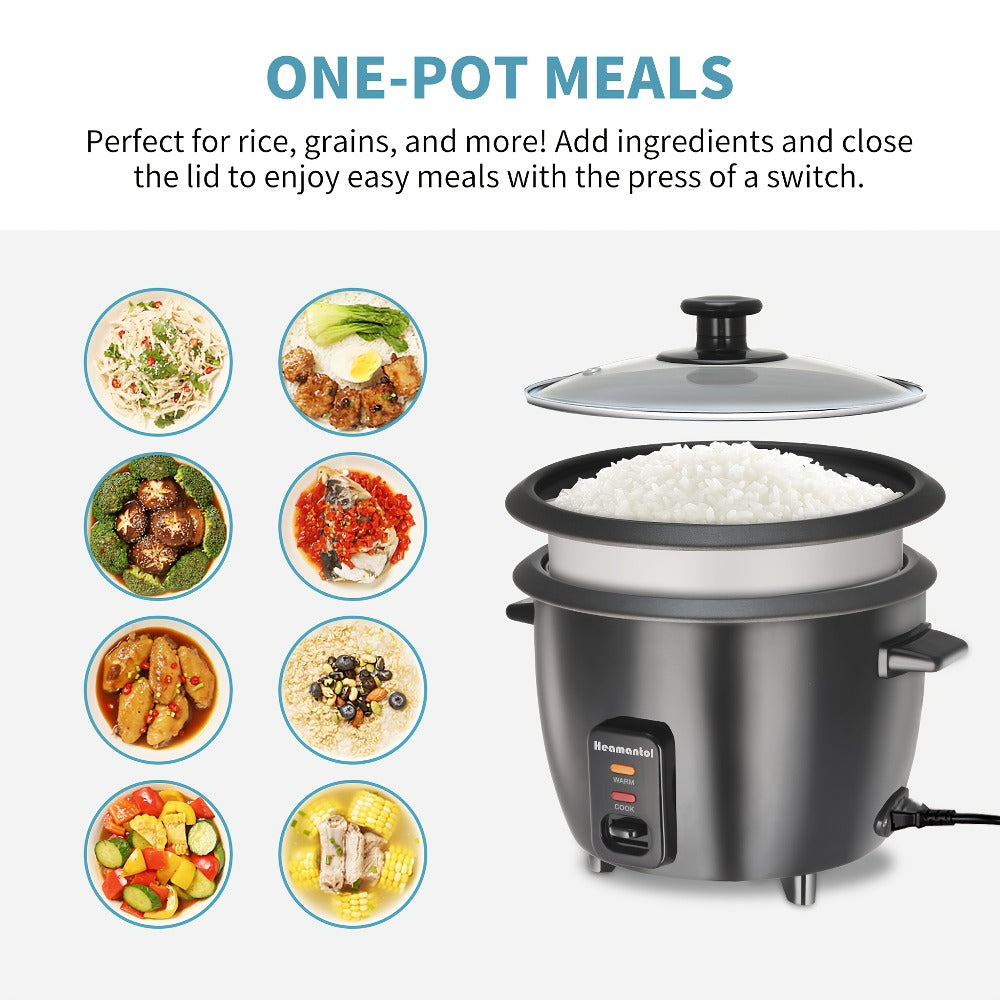 Rice Cooker & Yogurt Maker 1.5Qt – 6-Cup Non-Stick Electric Rice Cooker with Auto Keep Warm, One-Touch, Stainless Steel Liner, Steamer for Rice, Oatmeal, Soup & Yogurt - product image 2