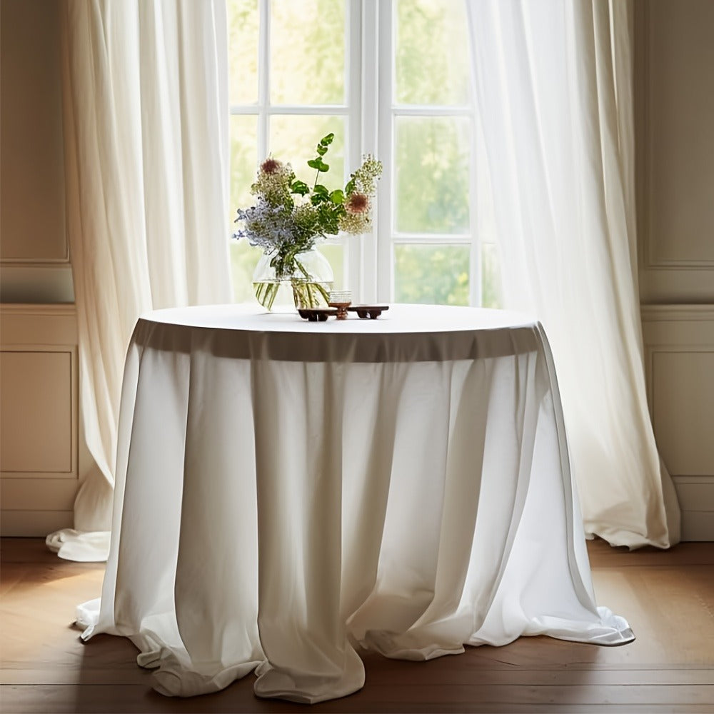 120 Inch Round Tablecloth Bulk Pack – Wrinkle-Free Table Cover for Wedding, Party, Christmas & Halloween, Black or White (6/12/18 Pack) - product image 6