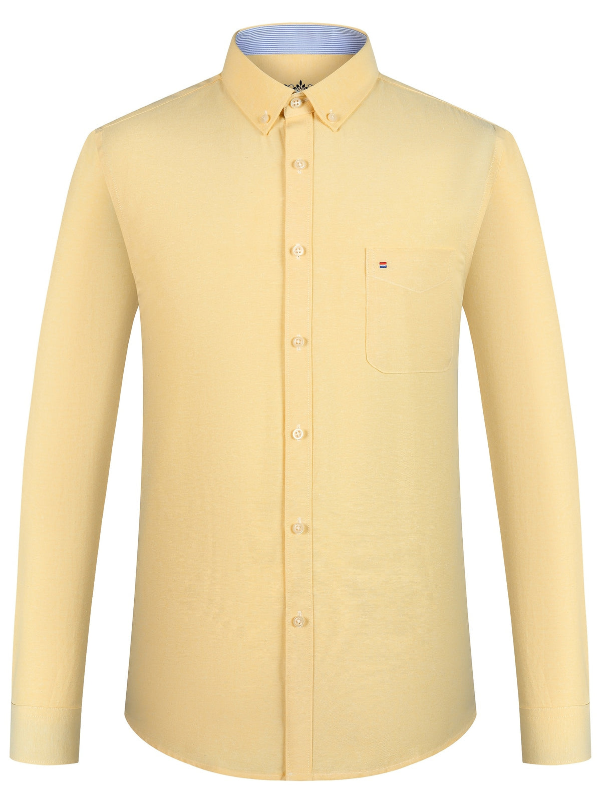 Men's Cotton Blend Dress Shirt, Casual Lapel Collar, Non-Stretch Solid Color, Regular Long Sleeve, Single Breasted Placket, Regular Fit, for Spring/Fall - product image 8