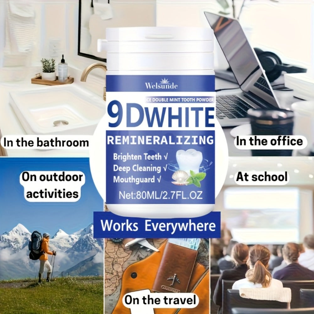 Hydroxyapatite Tooth Powder 3-Pack Remineralizing Whitening Deep Cleaning Mint Fresh Breath Enamel Repair Oral Care for Men Women 80ml Each Bottle - product image 6