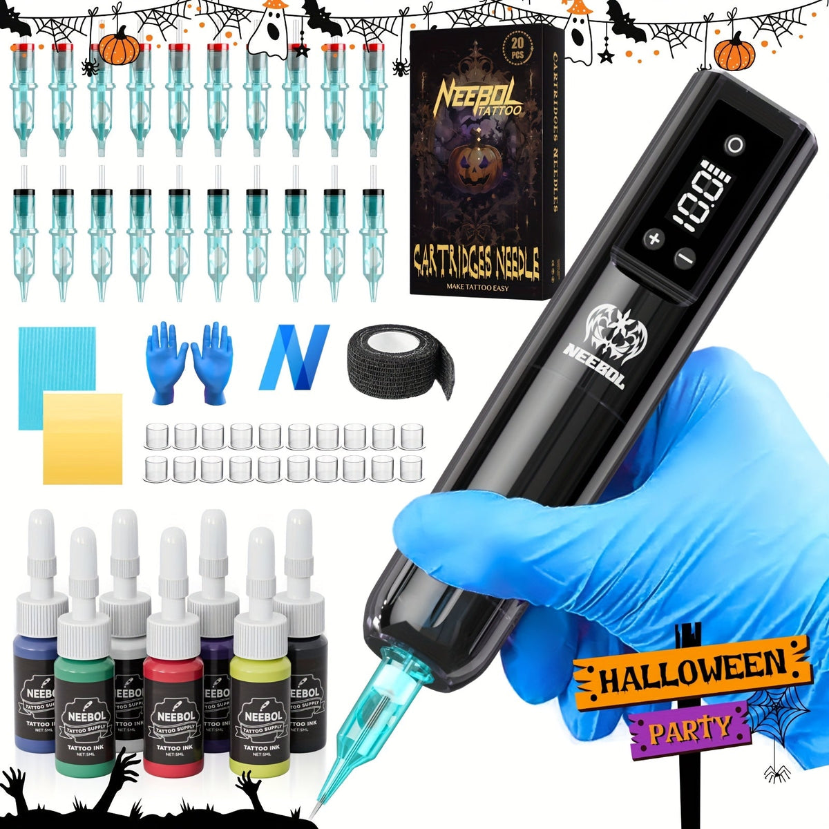 Cordless Tattoo Pen Machine Neebol Wireless Rotary Tattoo Gun with LCD Screen Display Lightweight Upgraded Design Cartridge Needle Compatible for Beginners & Professional Tattoo Ar - product image 23