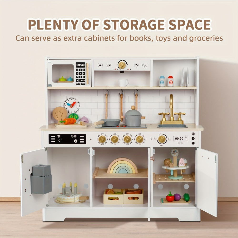 Realistic Pretend Play Kitchen for Toddlers Boys Girls Ages 3 4 5 6+ | Kids Play Kitchen Set with Sink Oven Stove Dishwasher Coffee Maker Ice Maker Microwave - product image 4