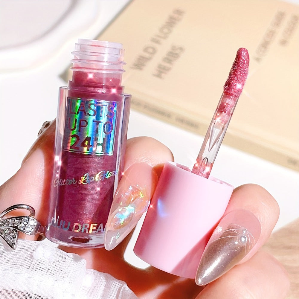 24H Waterproof Glitter Lip Gloss & Lip Stain Set 3PCS – Moisturizing Lip Oil Formula, Long-Lasting Smudge-Proof Glitter Shine in Berry Coral Pink Red Shades for Women All Skin Tone - product image 22