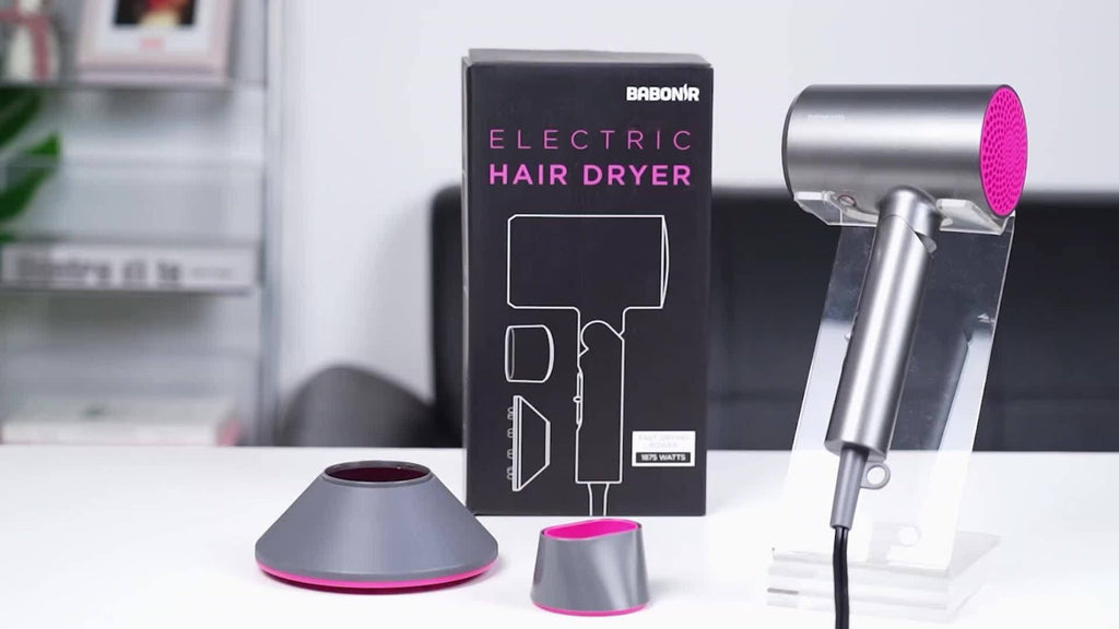 1875W Ionic Travel Hair Dryer Foldable with Diffuser & Concentrator Nozzle — Brushless Motor, 3 Heat Settings, 2 Speeds, Fast Drying Compact Blow Dryer for All Hair Types, Pink or  - product image 10