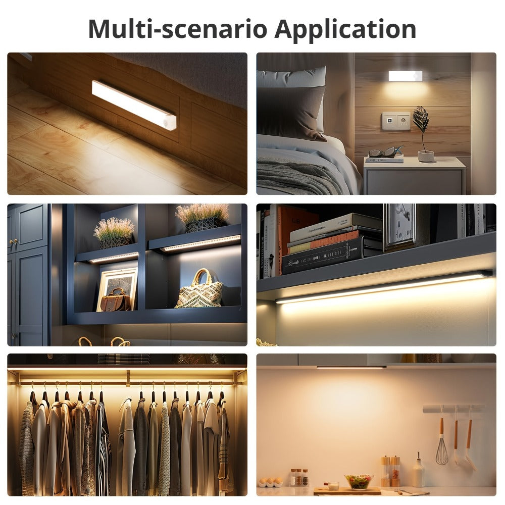 Motion Sensor Cabinet Light 3-Pack – 3-Color Temperature Dimmable Under Counter Closet Light, Wireless Magnetic USB Rechargeable for Kitchen, Wardrobe, Stairs, Hallway & Vanity (11 - product image 6