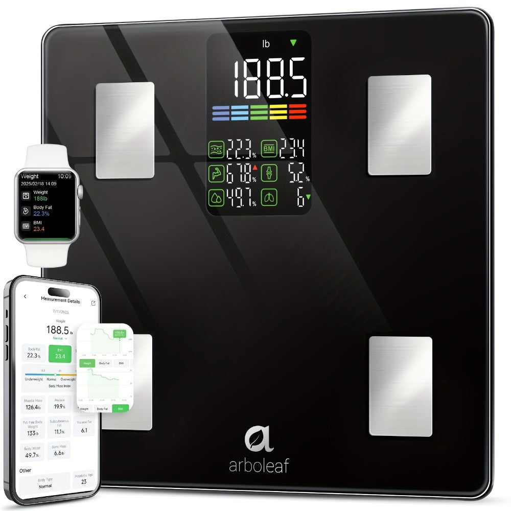 Smart Body Scale 14-in-1 – Body Fat Scale with BMI, Muscle Mass & 14 Health Metrics, Wireless Bluetooth App Sync, Auto Recognition, 500 lb Capacity, HD LED Display for Home & Gym U - product image 2