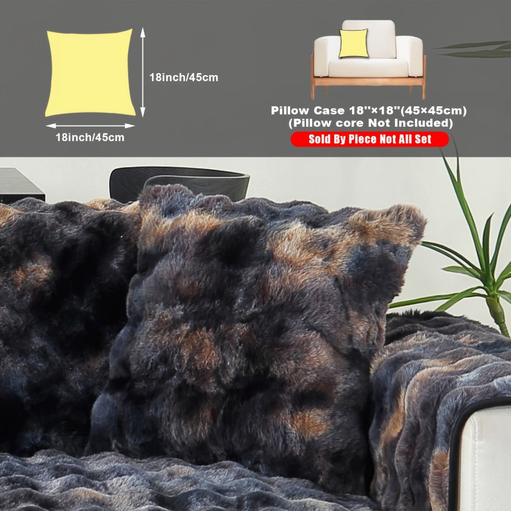 Plush Sofa Cover Faux Lamb Thick Fluffy Couch Slipcover Pet Friendly Machine Washable Gradient Color Polyester Furniture Protector for Armchair Single Double Triple Sofa Living Roo - product image 46