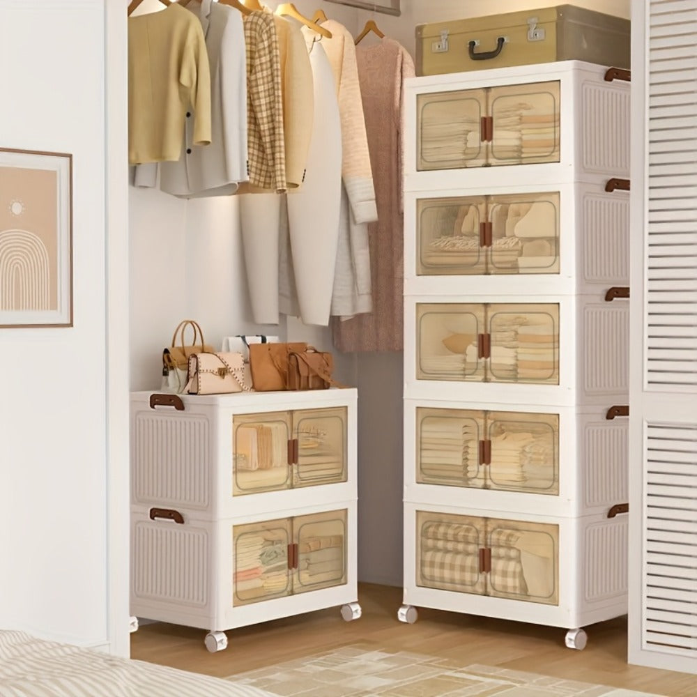 Foldable Storage Cabinet with Door – Multi-Layer Stackable Storage Box for Shoes, Clothes & Books | Large Closet Organizer for Bedroom, Bathroom, Kitchen, Office & Wardrobe - product image 22