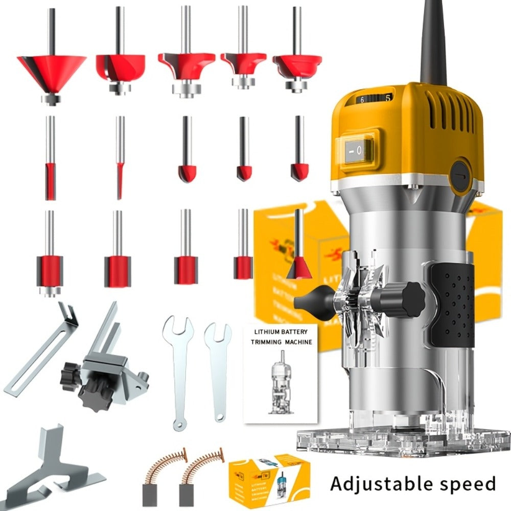 Wood Router 800W Trim Router for Woodworking - 35000RPM Electric Router with Edge Guide, Roller Guide, 6-Speed Adjustment for Precise Trimming, Profiling & Milling - product image 8