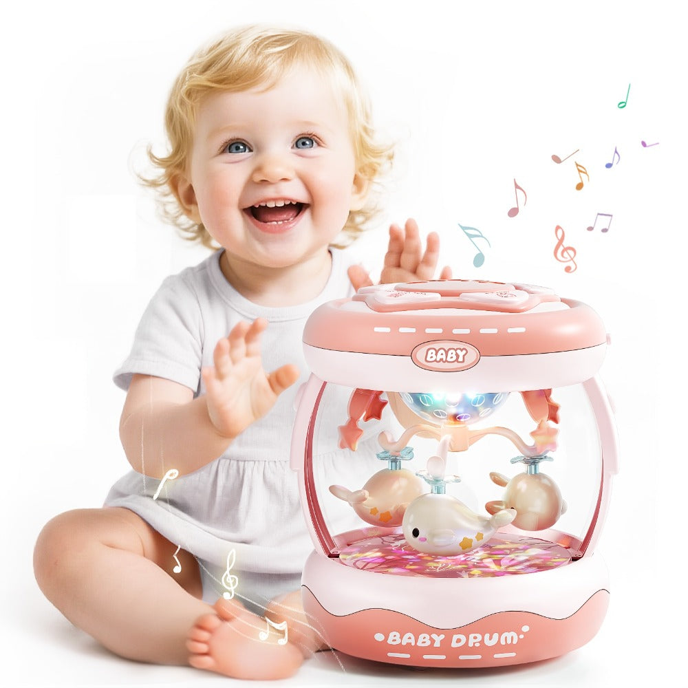 Baby Rotating Projector Music Toy 3 Months+ | Interactive Animal Sounds & Lights, Multi-Functional Sensory Learning Toy for Infants, Party Music & Motor Skills Development Gift for Boys & Girls