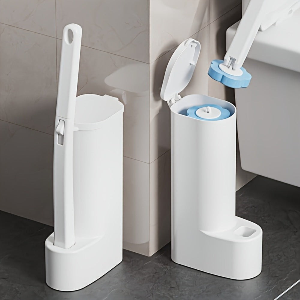 Disposable Toilet Brush Set with Replacement Heads – Hygienic No-Touch Bathroom Cleaning Brush with Stand Easy Install - product image