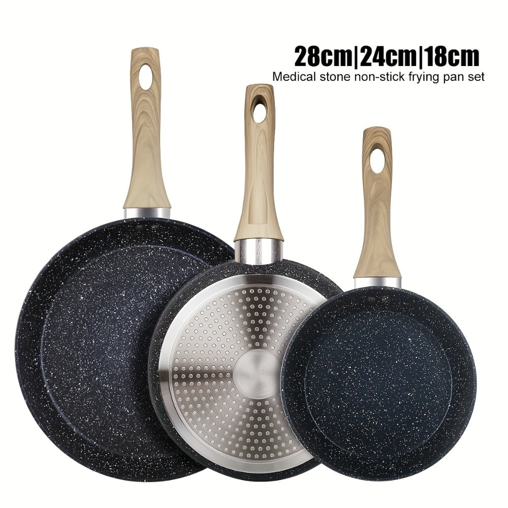 Non-Stick Frying Pan Set 3-Piece 7 9.5 11 Inch – Dishwasher Safe Skillet Set with Insulated Handle | Induction Compatible Home Kitchen Pans in Beige Grey & Black | Durable Even-Hea - product image 15
