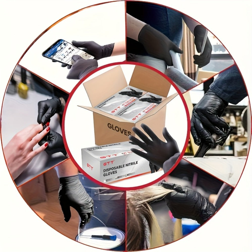Nitrile Disposable Gloves 200 Count, Black Latex-Free Powder-Free Exam Gloves, Touchscreen Compatible, Chemical Resistant, Flexible Form-Fitting for Kitchen Automotive Industrial M - product image 14
