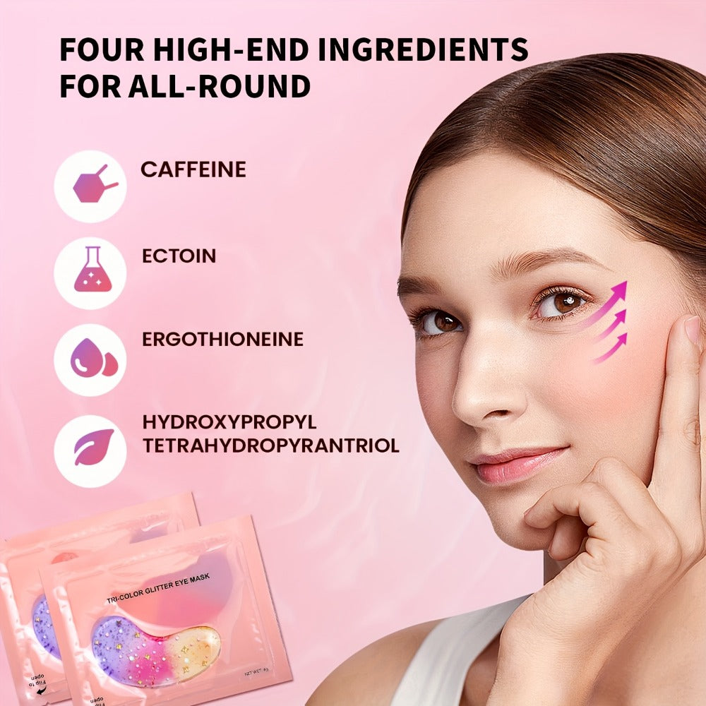 Collagen Under Eye Patches 12 Pairs Glitter Gold Gel Pads - Dark Circles Puffiness Anti-Wrinkle Moisturizing Hyaluronic Acid Eye Mask for Women All Skin Types Skincare Gift - product image 6