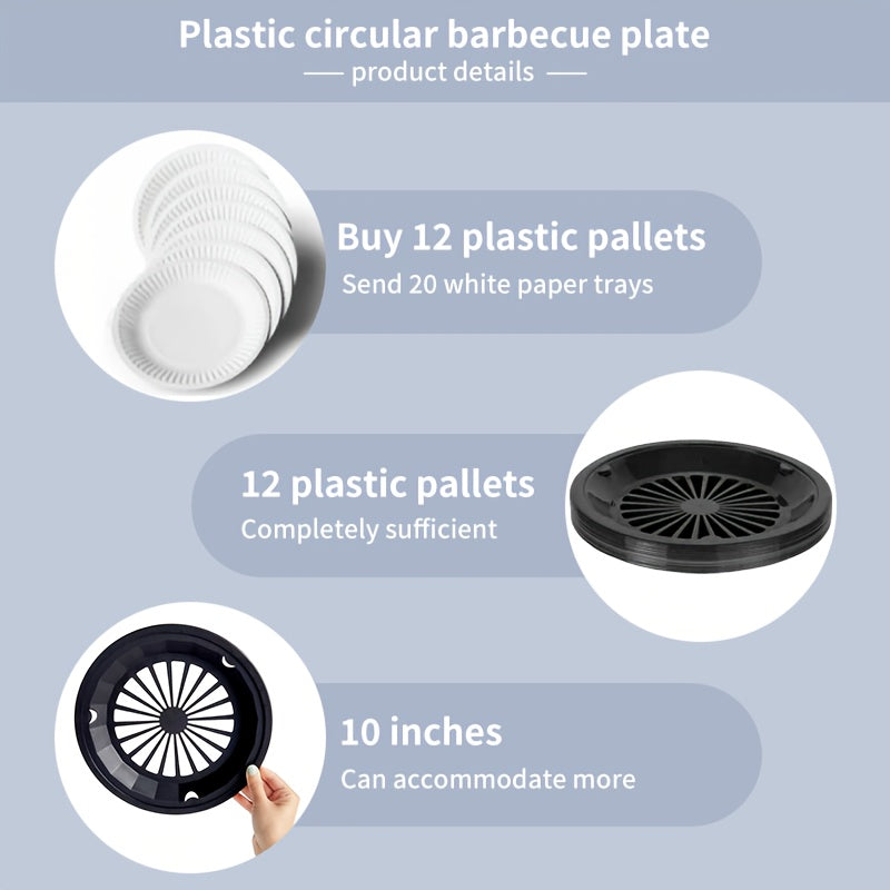 Reusable Plastic Paper Plate Holders Set – 10 Inch Snap-On Groove Design, Thickened Long-lasting Holder for Picnics, BBQ, Camping & Party Dinners, Streamlined - product image 3