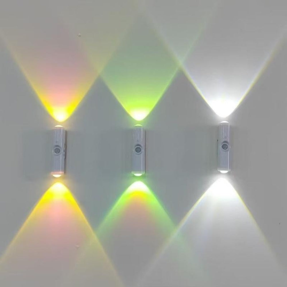 Cat Eye LED Wall Light Motion Sensor – 6 Pack USB Rechargeable Night Lamp, 3 Color Settings, Wireless Auto Sensing No Wiring for Bedroom Stairs Closet Bathroom Hallway (RGB / Three - product image 15