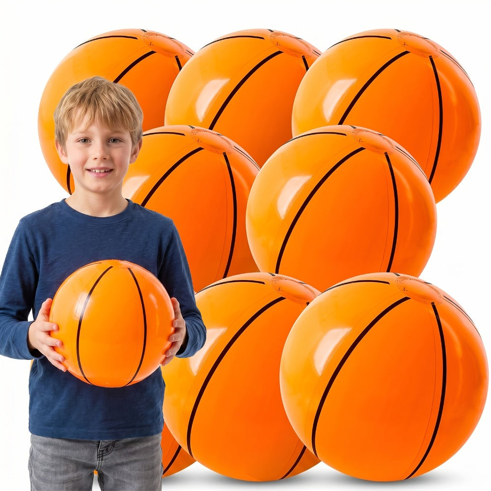 Sports Theme Party Supplies for Kids, Father’s Day Game Night Poolside Fun Bulk Balloon Balls | Inflatable Basketball Beach Ball 8 Pack 12 Inch for Birthday - product image