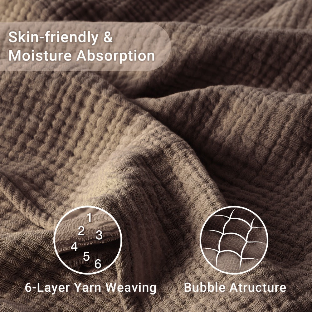 Muslin Blanket 100% Cotton 6-Layer – Breathable Soft Gauze Throw for Couch & Bed, All Season, Machine Washable, 13 Colors, 5 Sizes - product image 7