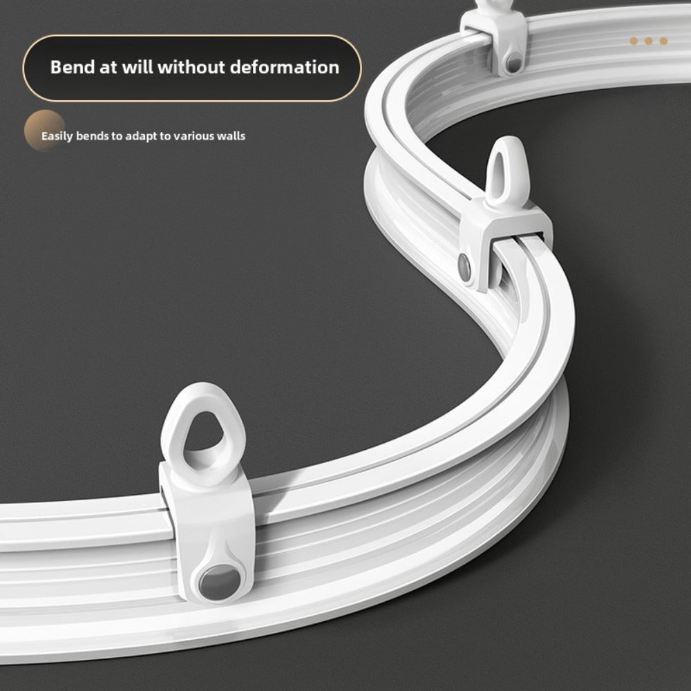 Flexible Curtain Rail Track – Bendable PVC Ceiling Mount Curtain Rod for Bay Window, Bathroom & Home Decor, Trim-to-Fit Monorail Curtain Track System - product image 2