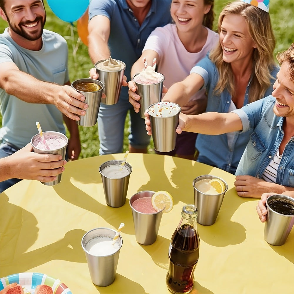 Stainless Steel Pint Glasses 12 Pack 16oz – Unbreakable Metal Drinking Cups, Commercial Grade Stackable Barware, Dishwasher Safe Rustproof Beer Cocktail Glasses for Bar Restaurant  - product image 5