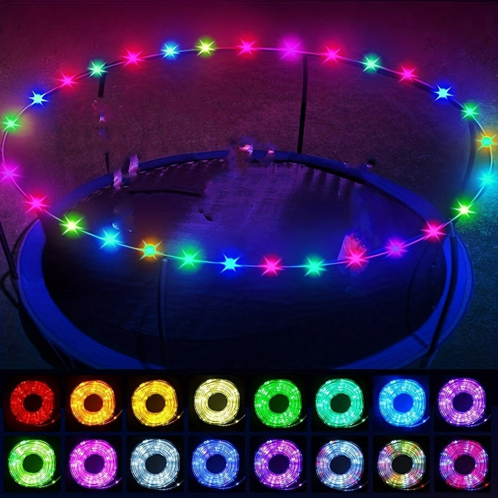 Solar LED Trampoline Lights 50 100 LEDs Colorful Rope Lights 8 Modes IP65 Waterproof Fits 8-16 Ft Trampolines Outdoor Safety Glow Night Light Kids Adults - product image 6