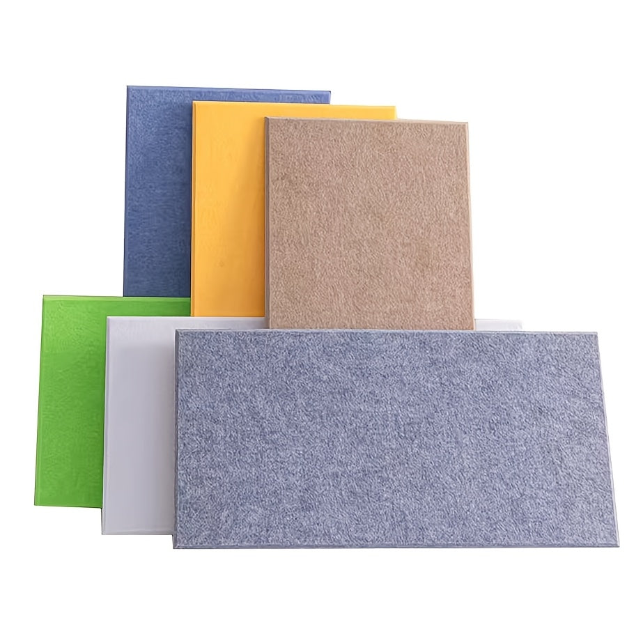 Set of 6 High-Density Acoustic Foam Panels Measuring 12X24X0.4 Inches, Available in Blue, Green, Yellow, Brown, and White, These Self-Adhesive Soundproof Wall - product image