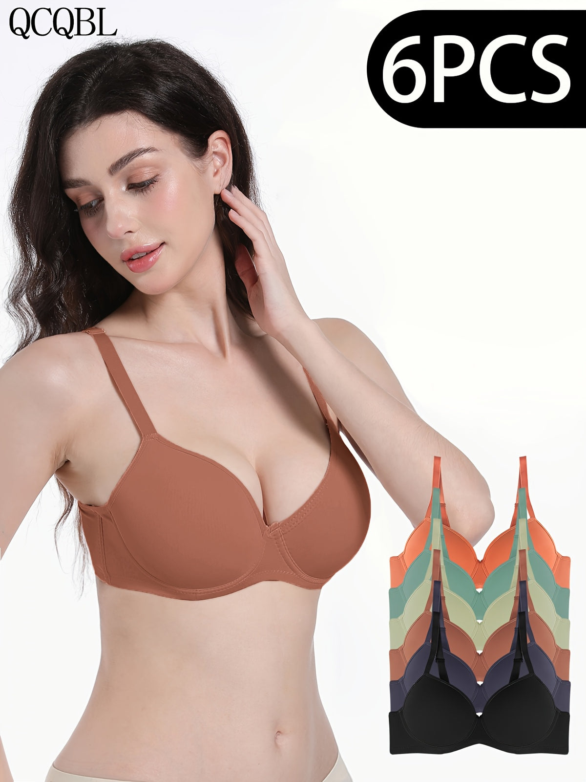6-Pack Ultra-Soft Seamless Push-Up Bras - Comfortable Everyday Support, Elegant Style, Breathable Cups, Versatile Value Set For Women Of All Shapes and Sizes - product image 2