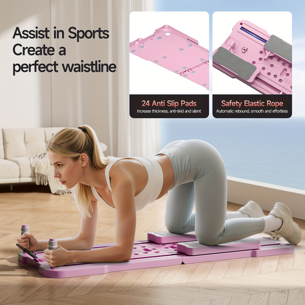 Foldable Ab Wheel & Push-Up Workout Machine for Full Body Core Training, Muscle Toning & Home Gym Fitness | Portable Pilates Reformer Board 9-in-1 - product image 24