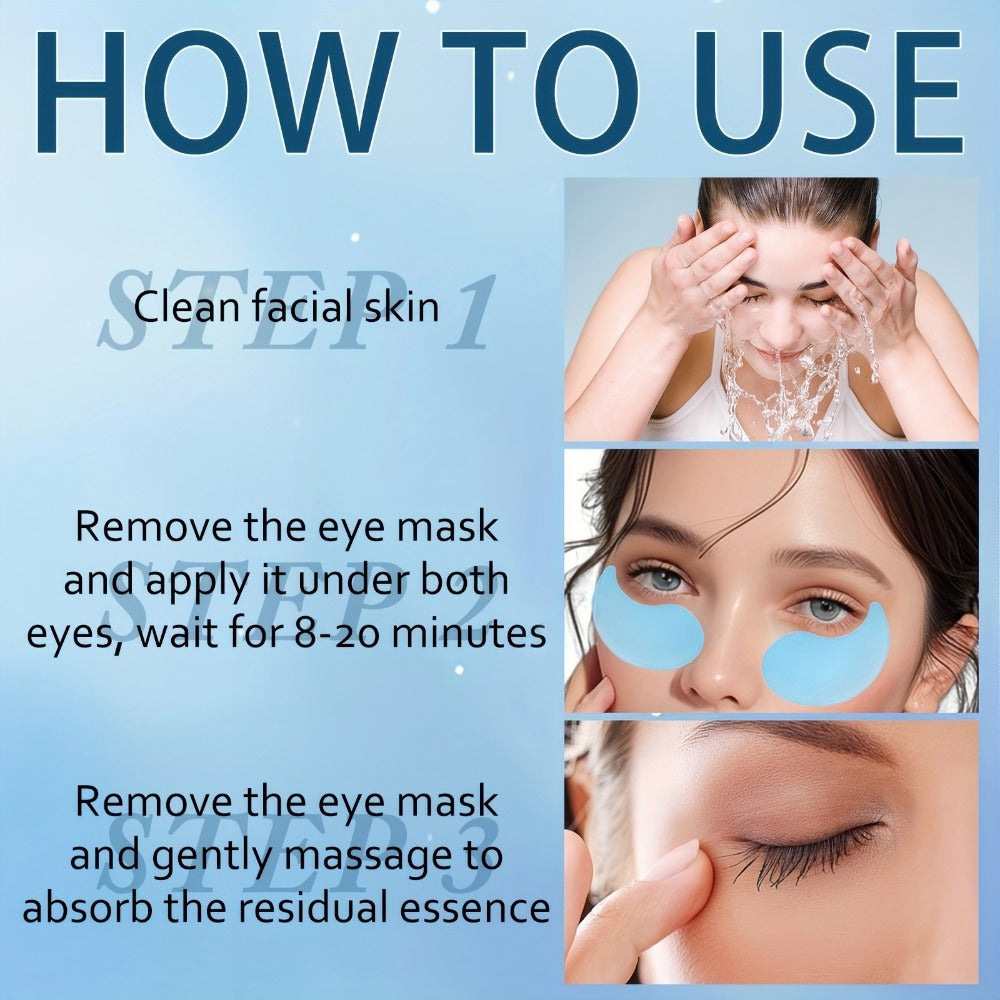 Collagen Eye Patches 60pcs with Caffeine & Niacinamide Under Eye Mask for Dark Circles Puffiness Tightening Intense Hydration Anti-Aging Eye Care for Women Men - product image 8