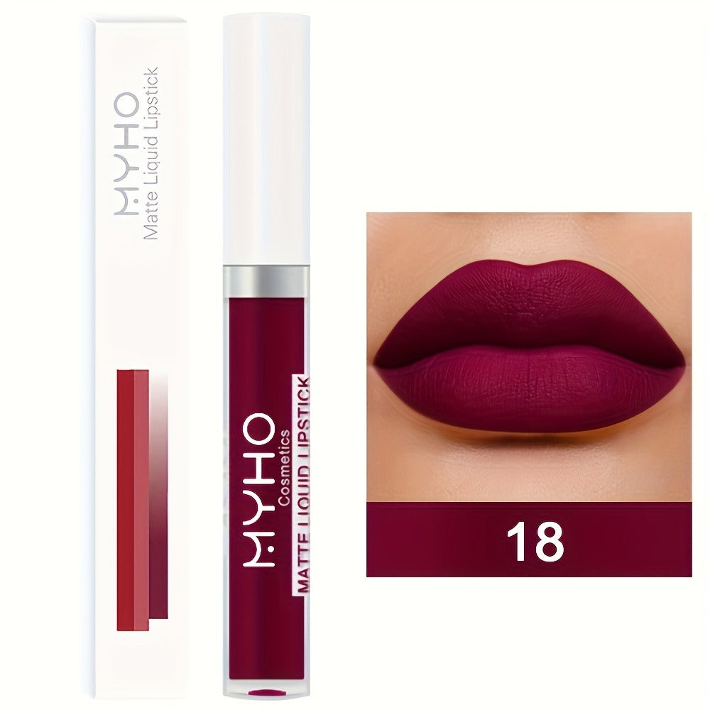 Velvet Matte Lip Gloss Set 9pcs — Waterproof High Pigment Non-Stick Lip Glaze, Long-Lasting Creamy Formula for All Skin Tones, 18 Shades, Perfect Makeup Gift for Women - product image 12