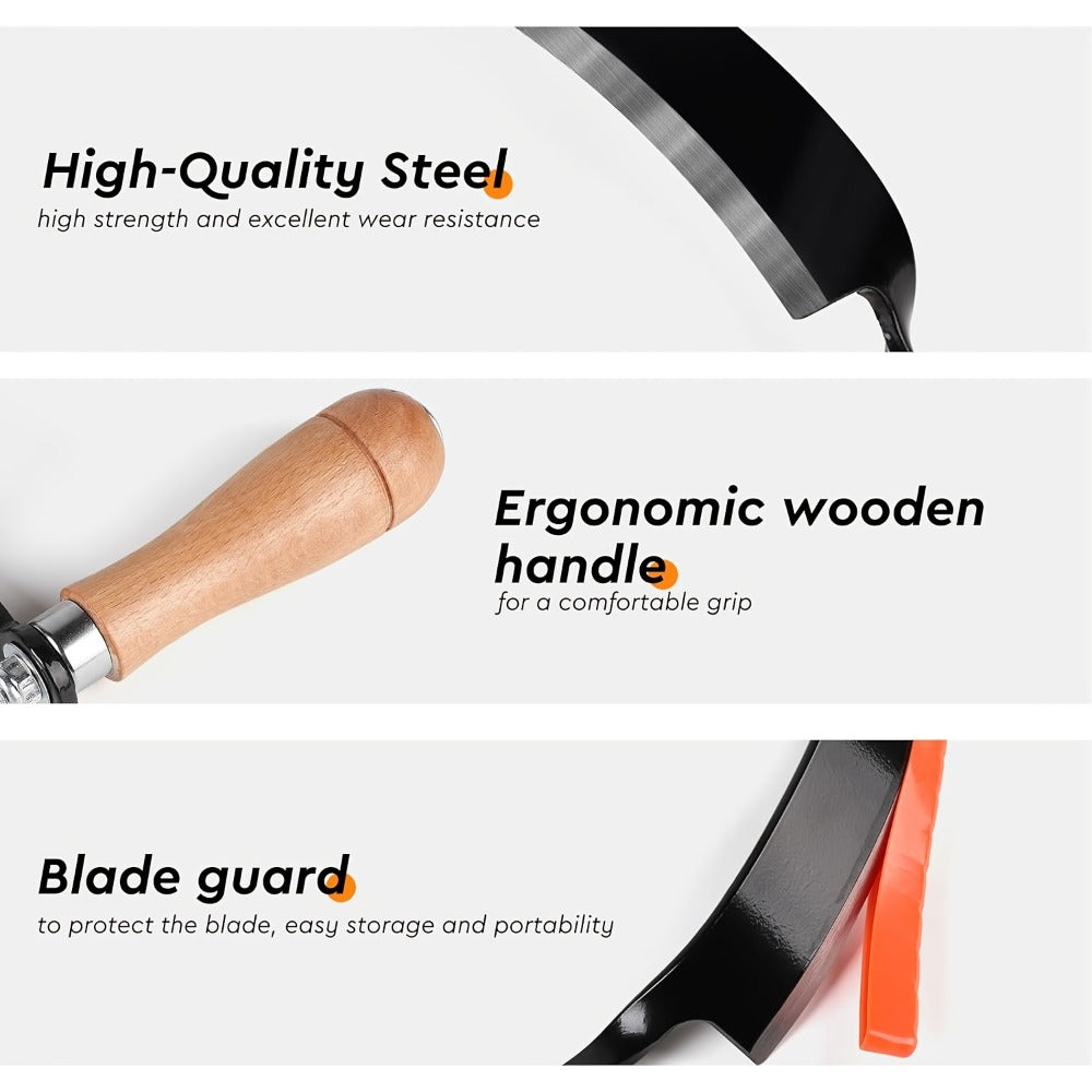 Draw Knife Woodworking Tool Curved, 5" 8" 10" Drawknife Debarking Shave Tool with Ergonomic Handle, Wood Bark Stripper for Timber Framing, Wood Turning, Carving & Log Peeling - product image 6