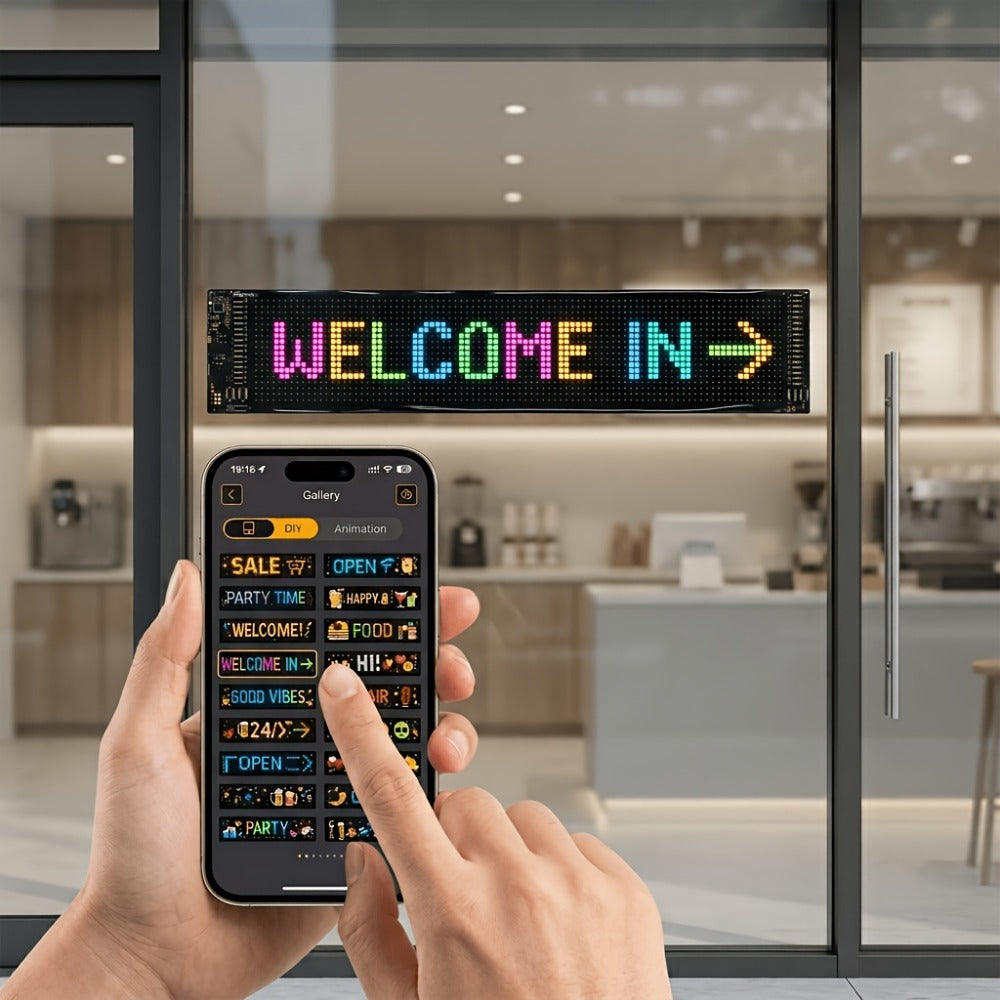 Programmable LED Sign – Flexible Matrix Display with App Control, Custom Text & Animations, Music Sync, USB Powered LED Panel for Bedroom Decor Store Window Business Display (3 Siz - product image 8