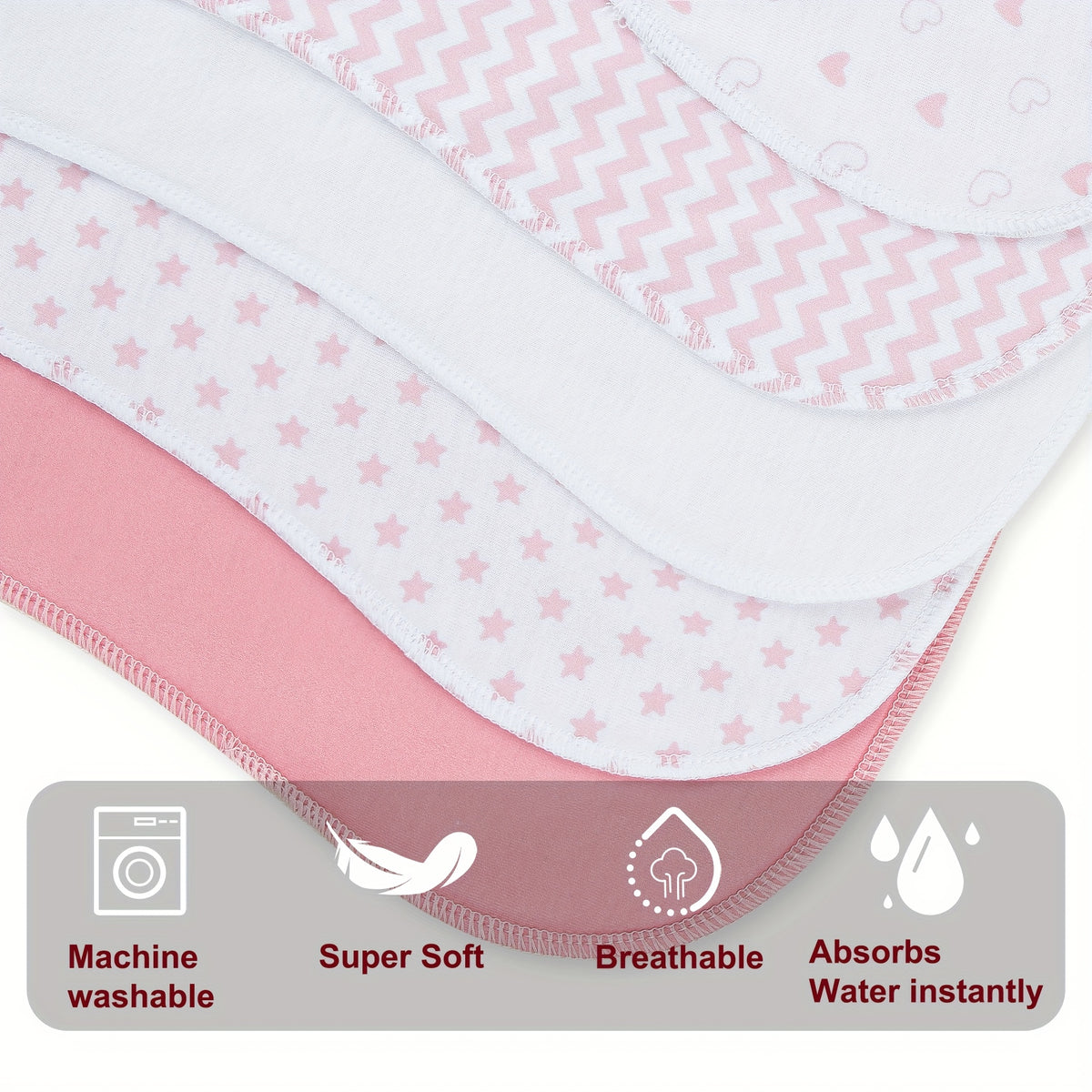 10-Pack Burp Cloths For Baby Boys and Girls - Baby Burp Cloth, Baby Washcloths, Burp Rags, Large Neutral Burp Clothes For Newborn - product image 32