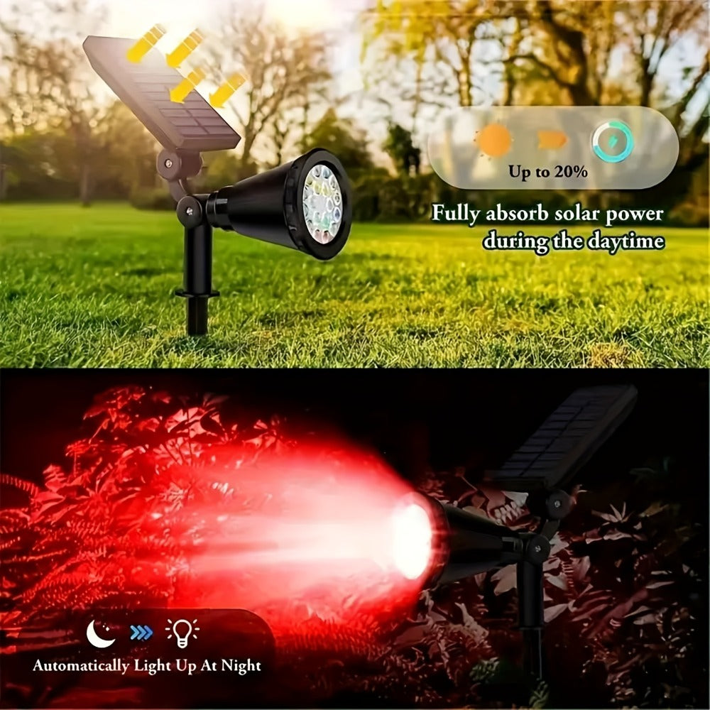 Solar Landscape Lights 2-in-1 Wall & Ground – Independent Adjustable Solar Panel Auto On/Off | 8 Color Modes Outdoor Solar Spotlight for Garden, Driveway, Sidewalk & Pool Area | IP - product image 8