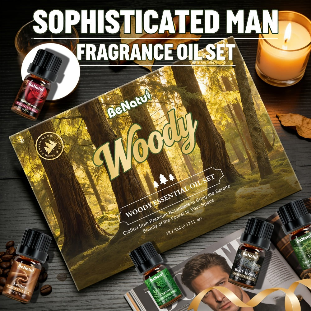 Essential Oil Set for Diffuser Humidifier Candle Making, Woody Coffee Date Night Garden Aroma Botanical Fragrance Oils, Sandalwood Cedarwood Lavender Peppermint Scents, Christmas V - product image 10
