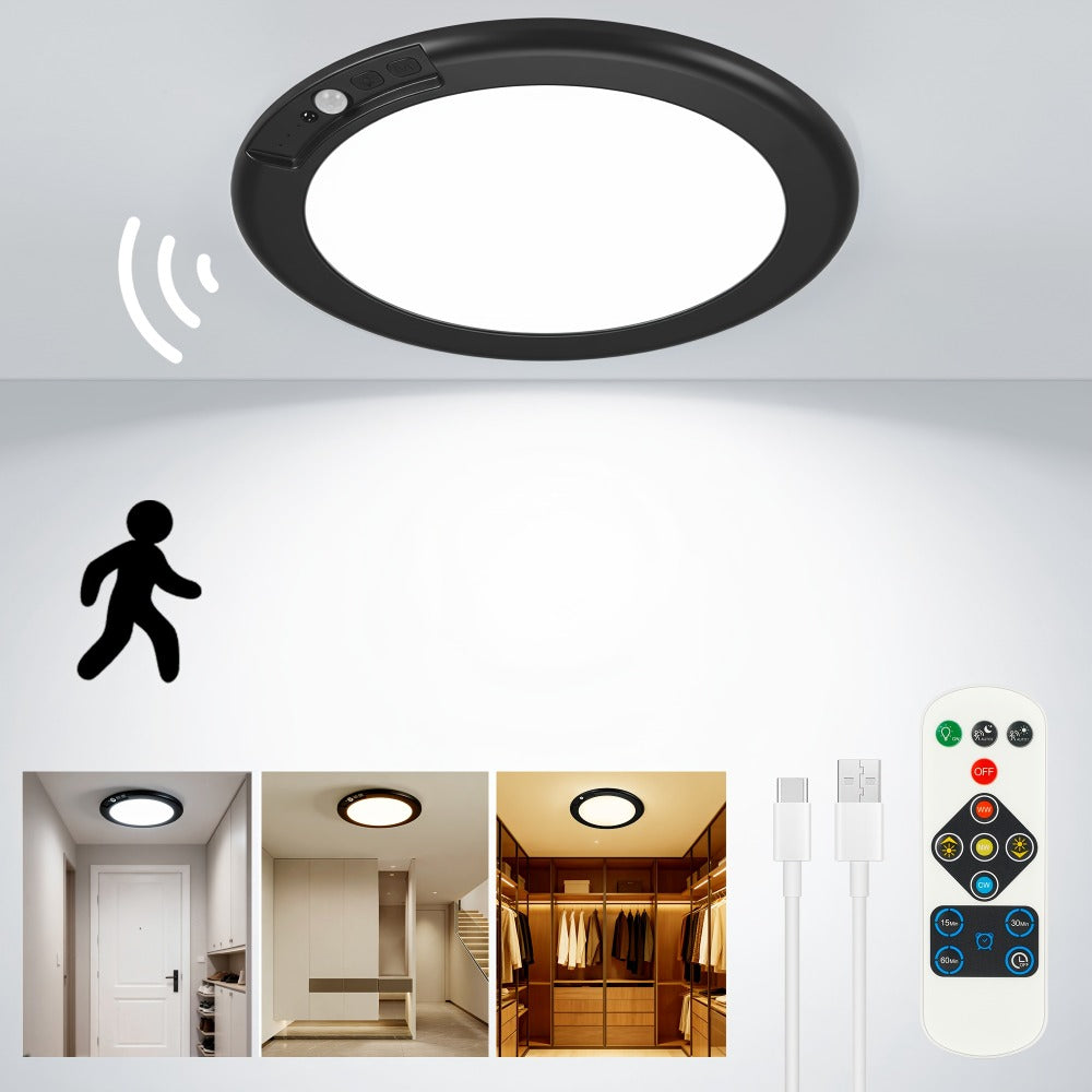 Rechargeable LED Ceiling Light with Motion Sensor – Remote Control Dimmable, 3 Color Temps 3000K/4500K/6500K, 10 Brightness Levels, Battery Operated Closet Light for Bathroom Hallw - product image 16