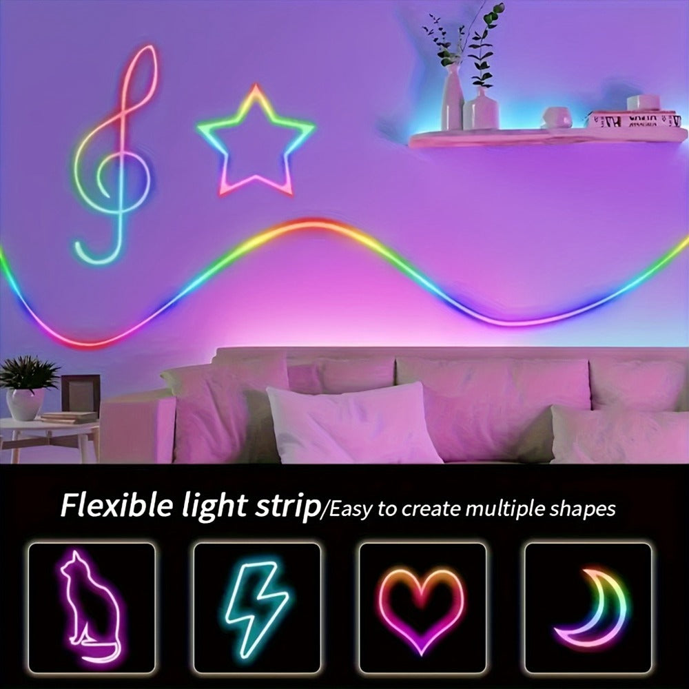 LED Neon Rope Light IP65 Waterproof – RGB Color Changing Light Strip, App & Remote Control, Music Sync, Silicone Neon Light for Bedroom, Gaming Room, Indoor & Outdoor Decoration (3 - product image 7