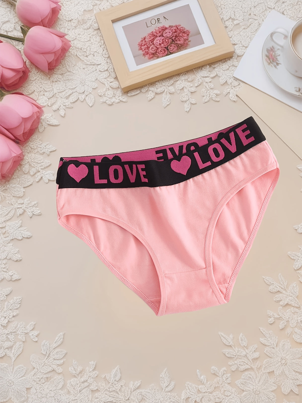 10pcs Loving Heart Ladies Panties Comfortable Breathable Women's Triangle Panties Wide Waistband - product image 3