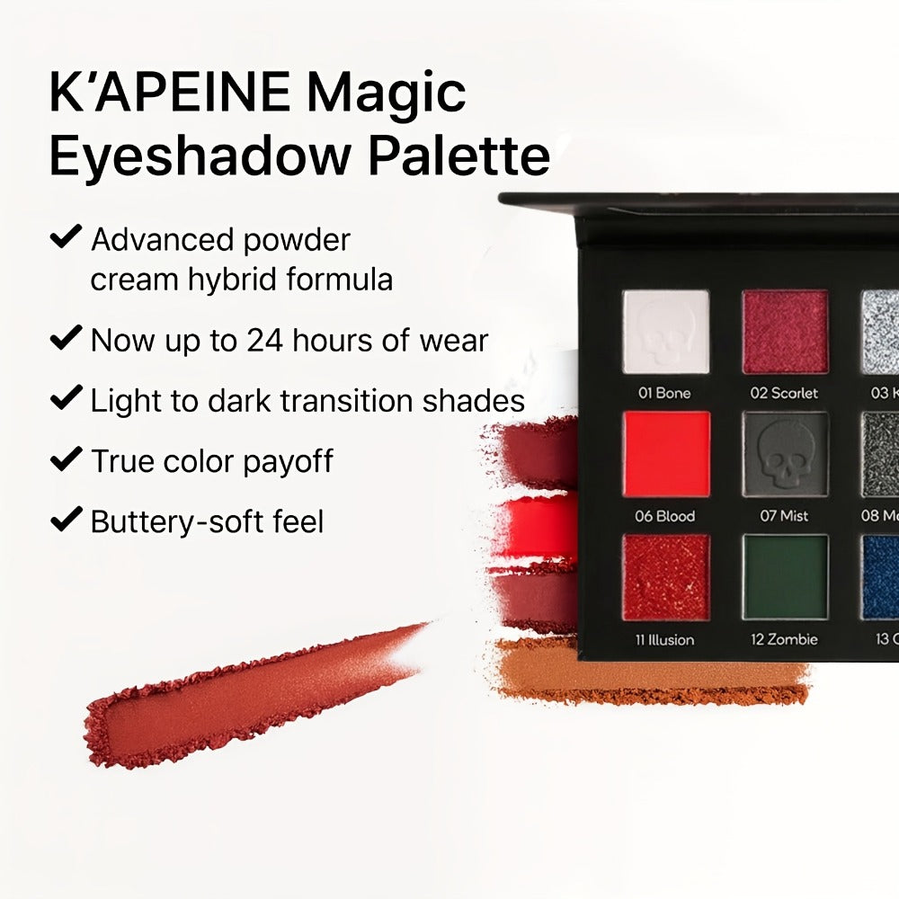 Gothic Eyeshadow Palette 15 Colors Matte Shimmer Glitter – Highly Pigmented Dark Smoky Dramatic Eye Makeup for Halloween Cosplay Stage Party & Performance, Professional Eye Shadow  - product image 10