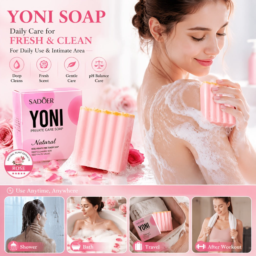 Intimate Cleansing Soap Rose Essence Built-in Bubble Net Rich Foam pH Balance Moisturizing Private Parts Soap for Women Peach Strawberry 2pcs 4pcs - product image 2