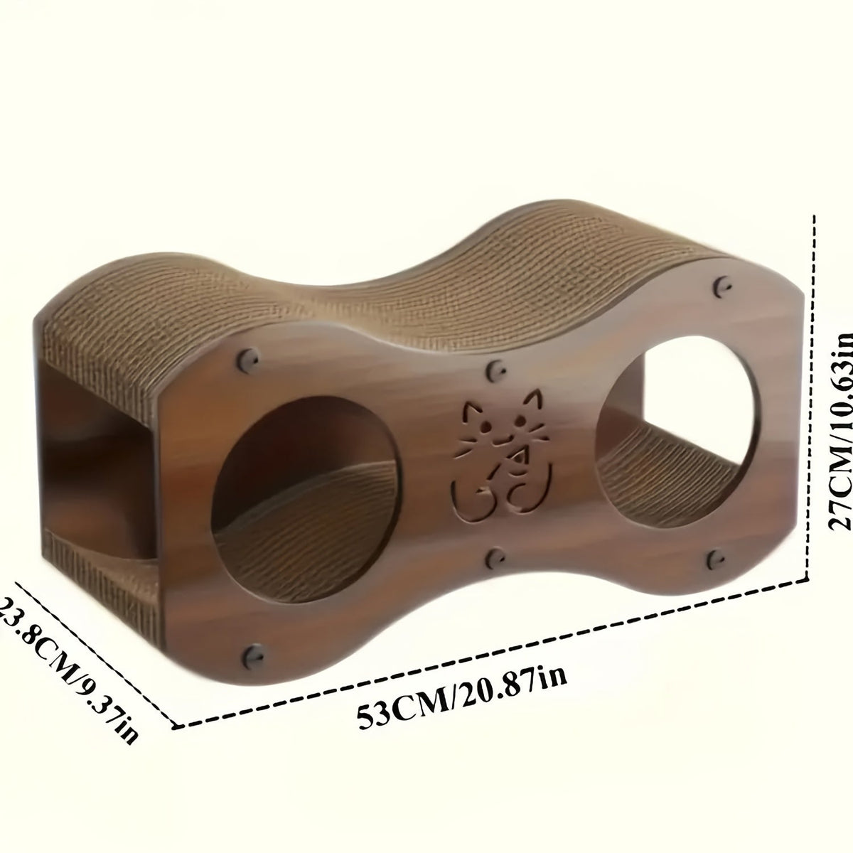 Cat Scratching Post with Integrated Cat Bed – Sturdy Walnut Wood Base, 4-Season Woven Scratch Pad, Indoor Cat Scratcher Lounge for Scratching, Lounging & Play - product image